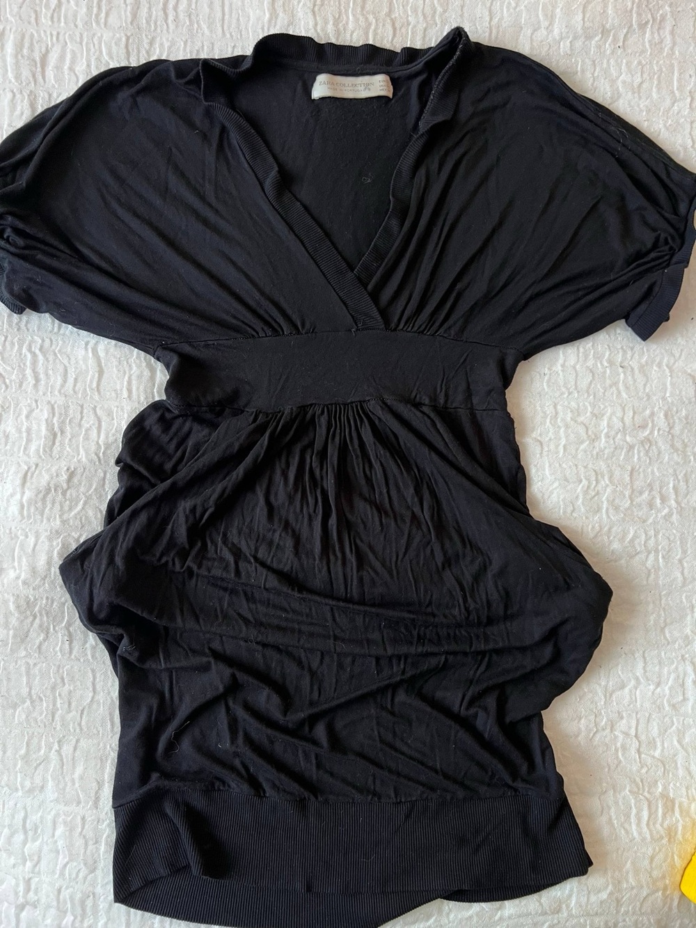 Zara Black V-Neck Dolman Sleeve Tunic